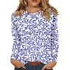 Женская модная футболка с цветочным принтом и длинным рукавом