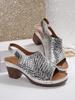 Fashion New fashionable thick-soled fish-mouth sewn European and American women's slippers with crocodile pattern