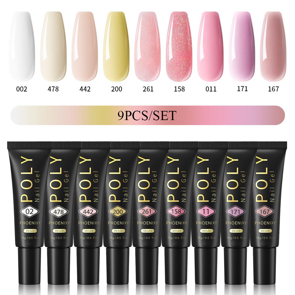 PHOENIXY 15 мл поли гель для ногтей маникюрный набор для наращивания пальцев акриловый гель нужна УФ светодиодная лампа для ногтей DIY салон нейл-арта для дома