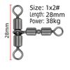 Rolling Triple Connector Fishing Connector Solid Connector Solid Ring Fishing Tackle Fishing Swivel