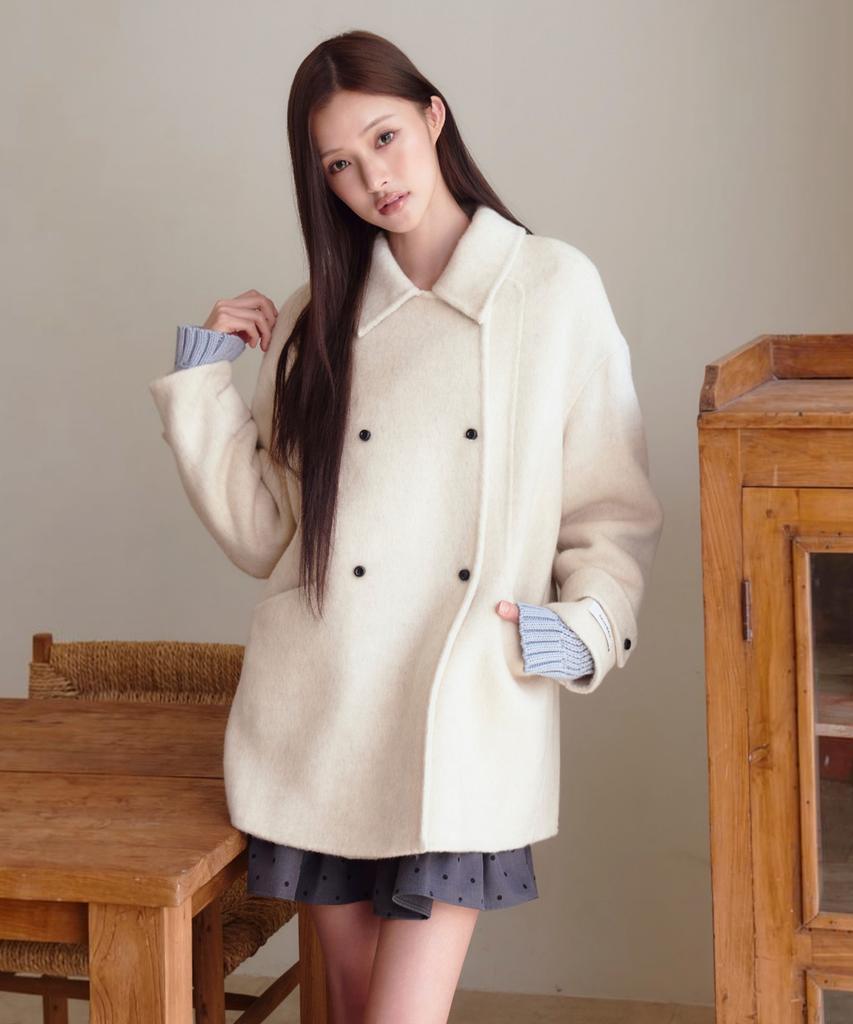 THE GREEN LAB Double Half Coat [Ivory]