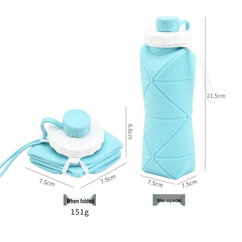Складная силиконовая бутылка для воды большой емкости для занятий спортом на открытом воздухе и путешествий