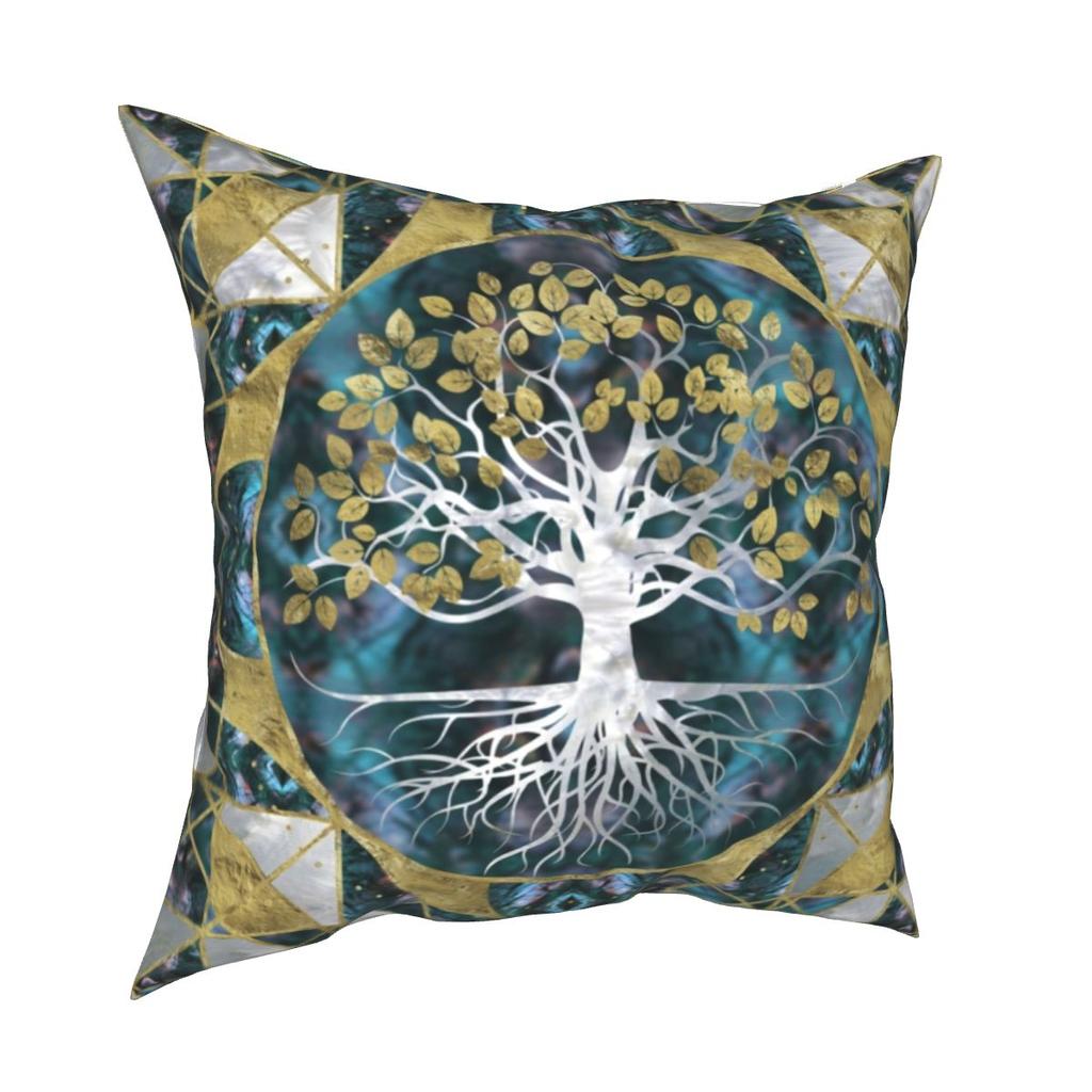 Tree of Life Mystic Viking Pillowcase Bed Cart Holy Gold Cushion Cover Decorative Pillowcase