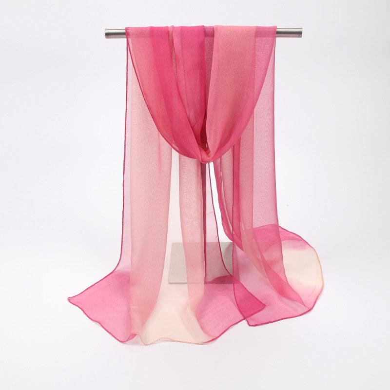 Silk Scarf For Women In Summer Fashionable Shawl Thin And Versatile Spring And Autumn Sand Scarf Long Chiffon Small Strip Scarf