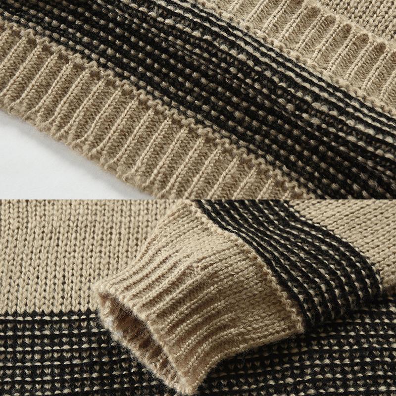 Мужской джемпер с круглым вырезом и длинными рукавами, массивный вязаный джемпер, пуловер, свитера, топы