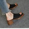 Women High Heels Fashionable versatile Shoes Women leisure comfortable Beach shoes Summer Thick Sole Anti Slip Retro Slippers