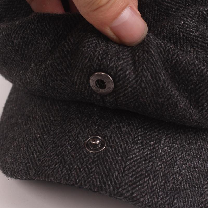 Восьмиугольная шляпа из твида «елочка» мужской берет осенне-зимняя утолщенная шляпа уличная кепка «утиный нос» шляпа для пожилого мужчины