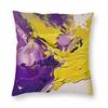 Paint Purple Yellow Pillowcase Polyester Linen Velvet Pattern Zip Decorative Sofa Seater Cushion Cover