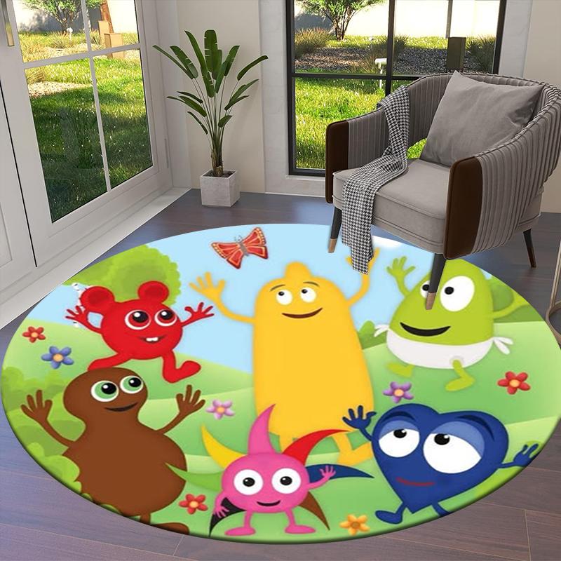 Babblarna Round Area Rug,Carpet Rug for Living Room Bedroom Sofa Playroom Decor,Non-slip Floor Mat50