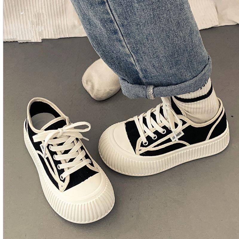 Canvas Shoes Women's Platform Small Man 2025 New Versatile Student Big Head Board Shoes Ins Trendy Soft Sole White Shoes Women
