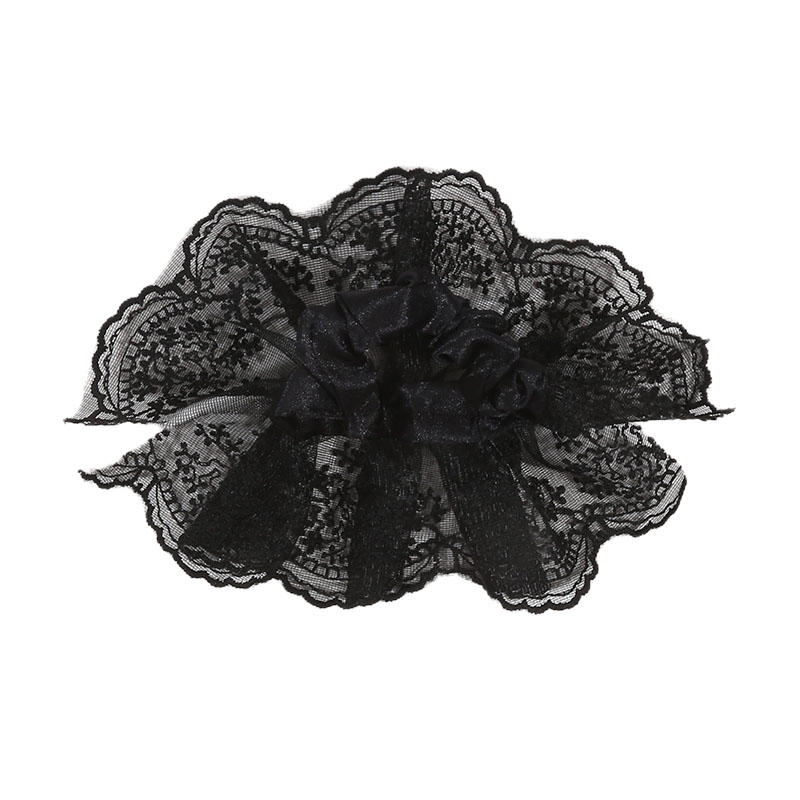 Кружевные резинки для волос для женщин, двухслойные, с цветком, галстуком-бабочкой, длинной лентой, большими оборками, эластичные, модные, изысканные, милые аксессуары для волос для девочек