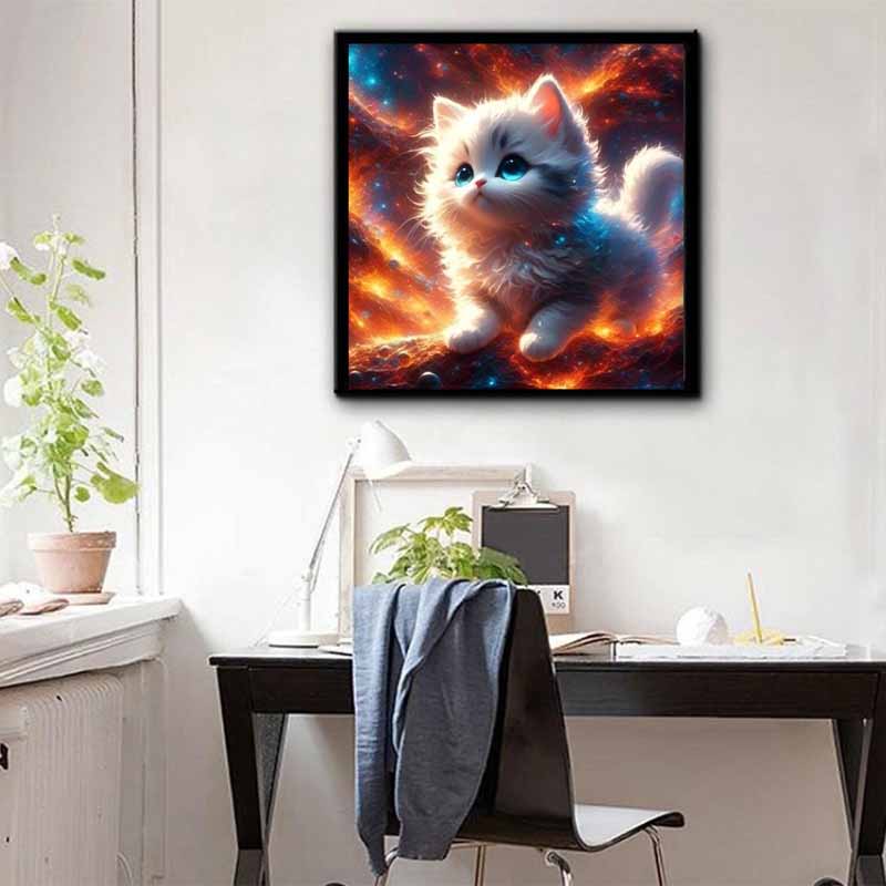 New Arrival 5D DIY Full Circle Diamond Painting "Kitten" Embroidery Cross Stitch Home Decor Gift