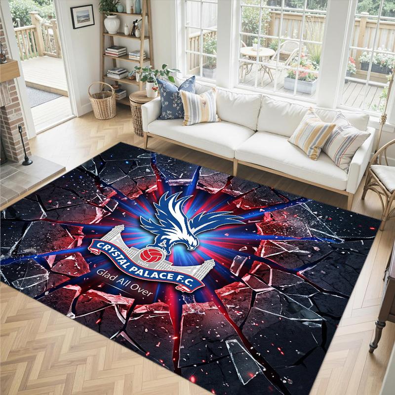 Футбольный дизайн Crystal Palace Хрустальный бархатный ковер Уютный Не?Нескользящий ковер с принтом для спальни, гостиной, прихожей