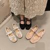 French White Mesh Flat-soled Single Shoes Female 2025 New Spring and Summer Fairy Wind with Skirt Gentle Wind Mary Jane Shoes