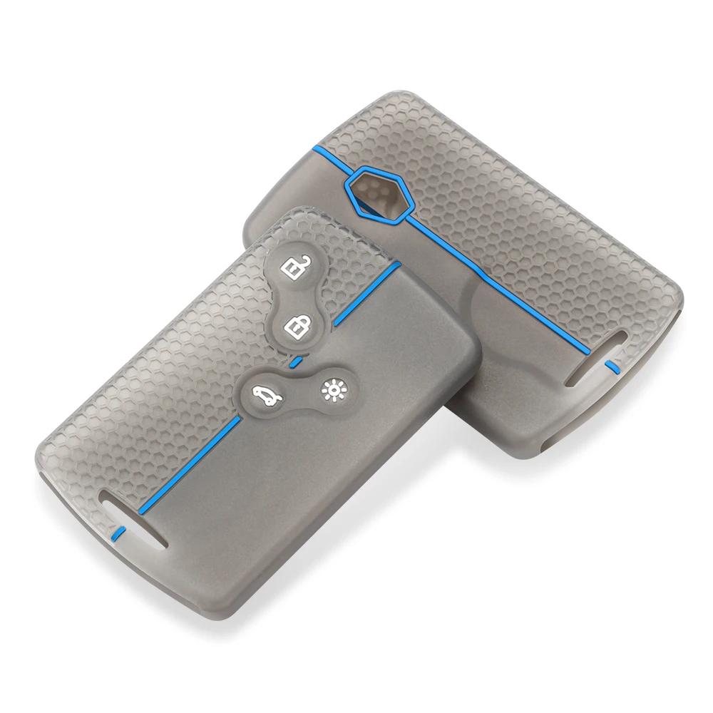 4 Button Silicone Car Key Cover Protect Skin Case For Renault Kadjar Captur Clio Megane 2 3 4 RS Koleos Logan Scenic Duster Card