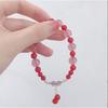 Natural Strawberry Quartz Pink Crystal14K Gold-plated versatile fresh ultra-fine bracelet for women, delicate and sparkling