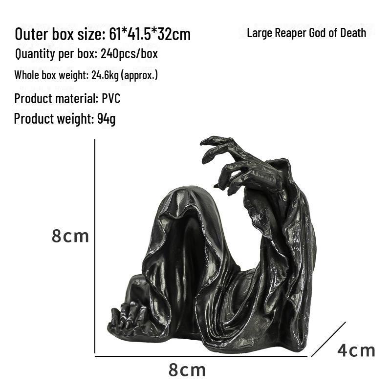 Black Gothic Robe Desktop Ornament - Mysterious Lord Design for Desk and Car Crafts