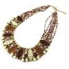 Les Trésors De Lily [N8276] - Designer Necklace 'Kilimanjaro' Brown Beige Gold
