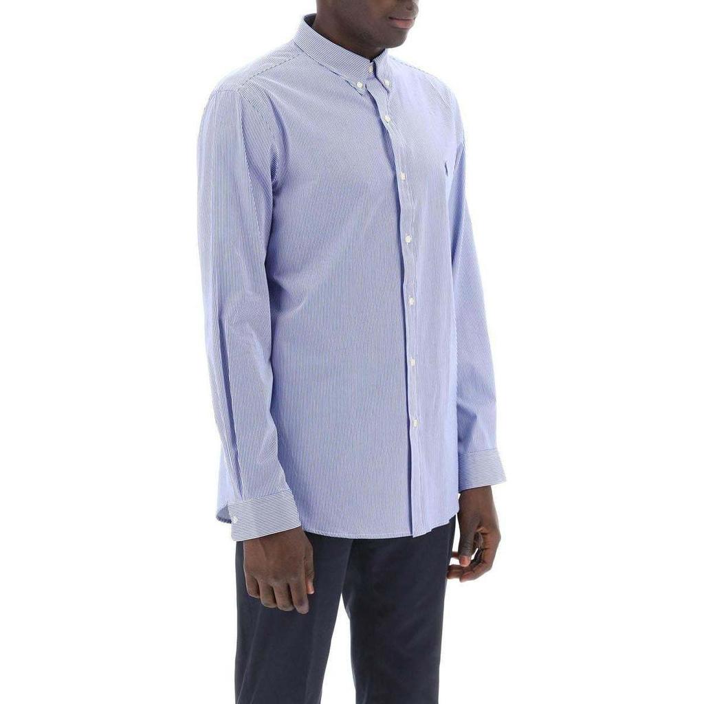 Polo Ralph Lauren Logo Print Slim Fit Long Sleeve Shirt Men Shirts Blue 710928254-007