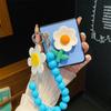 Чехол для телефона с милым 3d цветком для Samsung Galaxy Z Flip 4 3, портативный браслет с бусинами, ремешок через плечо