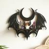 Halloween Black Wooden Wall Shelf Gothic Bat Moon Hollow Pattern Floating Shelf Holder Home Halloween Party Wall Decoration