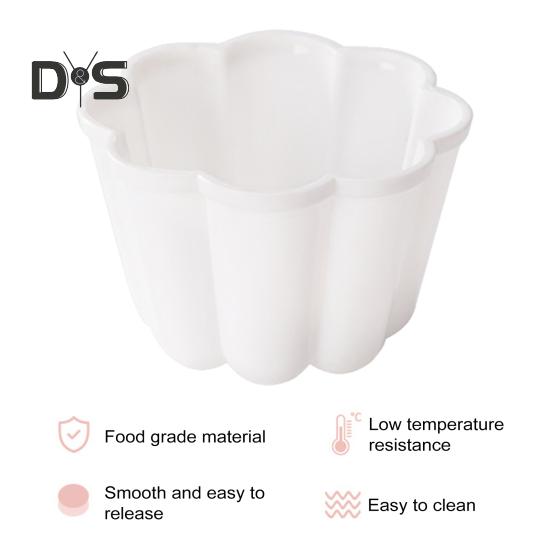 4Pcs Miniature Flower Shaped Pudding Tart Molds Non-Stick Pan Set for Bread Cake Pie Baking Mold Kit for Home Kitchen Outdoor Travel Restaurant