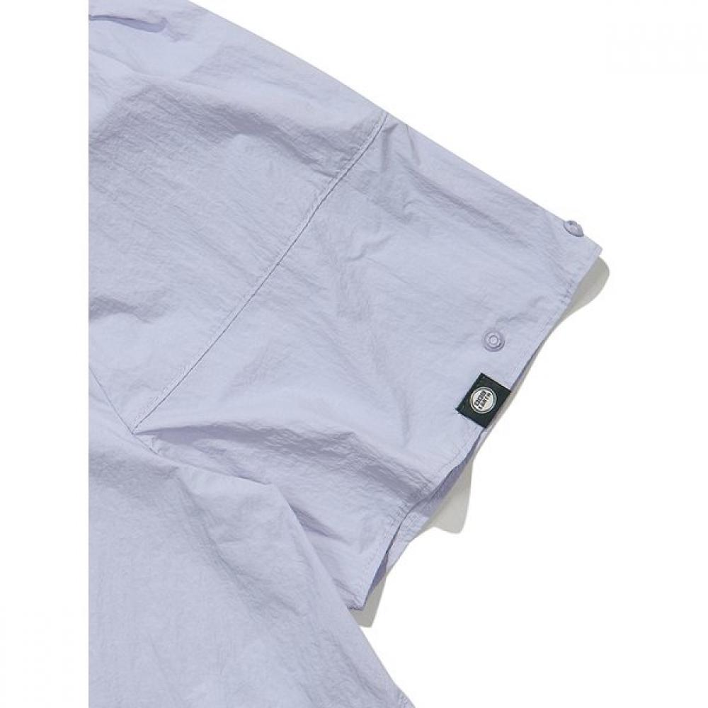 Women S Shirring Ribbon Woven Short Sleeve Lilac