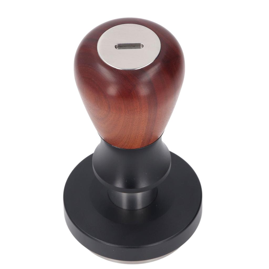58.5MM Coffee Tamper Spring Loaded Stainless Steel Wooden Handle Coffee Press Tamper for Coffee Maki