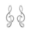[D7435] - Silver 'Treble Clef' Silver Earrings - 4x13 Mm