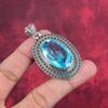 Blue Topaz Pendant, 925 Solid Sterling Silver Gemstone Jewelry, Handmade Pendant, For Thanksgiving