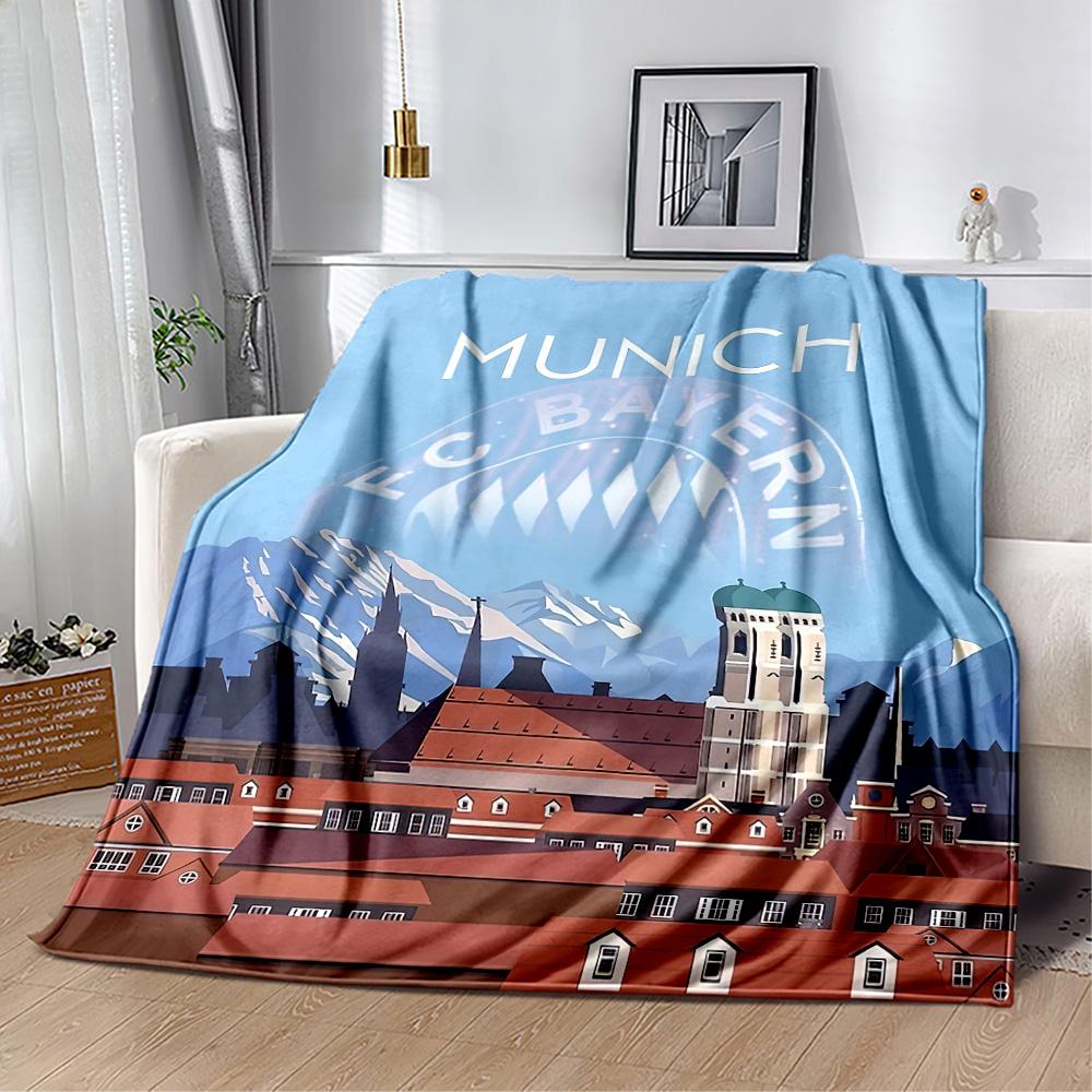 Bayern Munich Blanket Comfortable Great for Bedding Office Bed for All Seasons Digital Print Birthday Christmas Gift Blanket