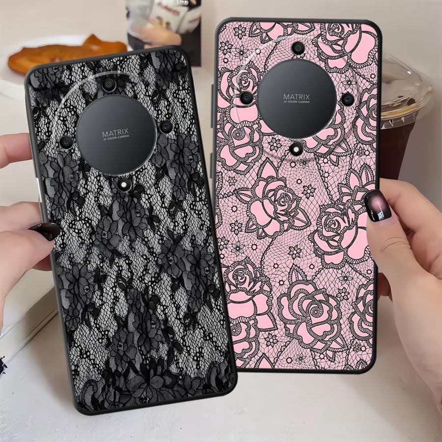 Креативный чехол-накладка с кружевным узором для телефонов Honor 90 X7 X6 Magic5Lite X9a X8 8X 70 200 400 Lite X5b