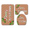 Christmas Bathroom Floor Mat Toilet Three-Piece Set