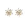 925 Silver Snowflake Earrings with Sparkling Diamonds - Trendy Exquisite Geometric Design for Women