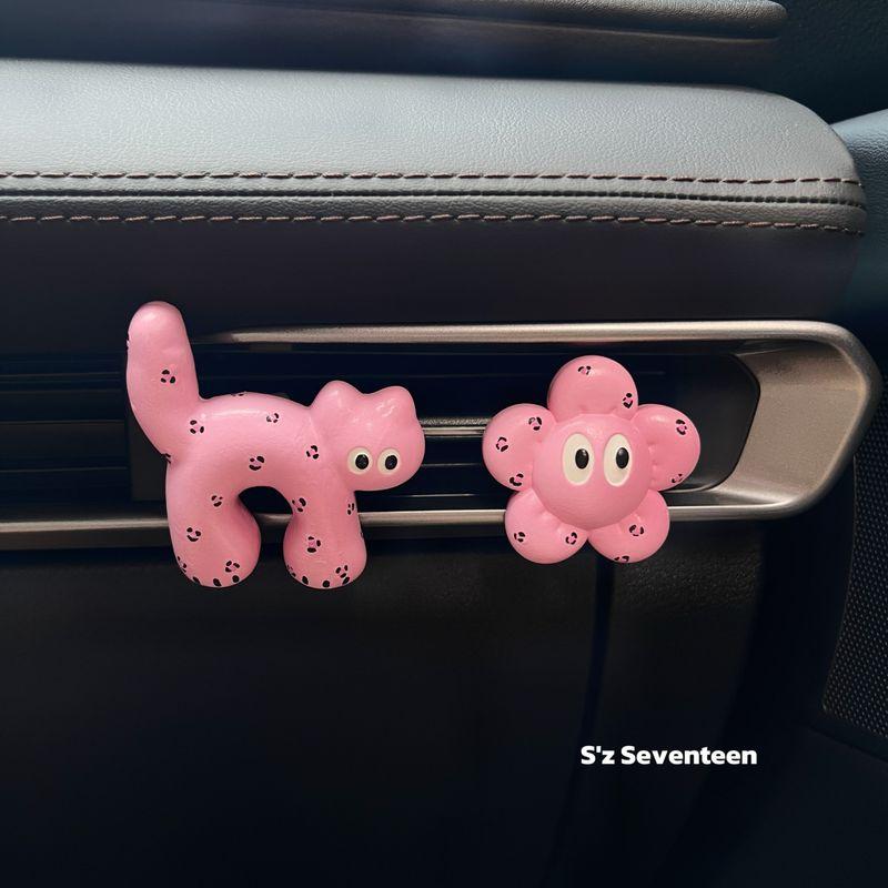 Cute Cat Car Air Freshener Diffuser Stone Car Vent Perfume Car Interior Decoration Ornament Gift for Girls