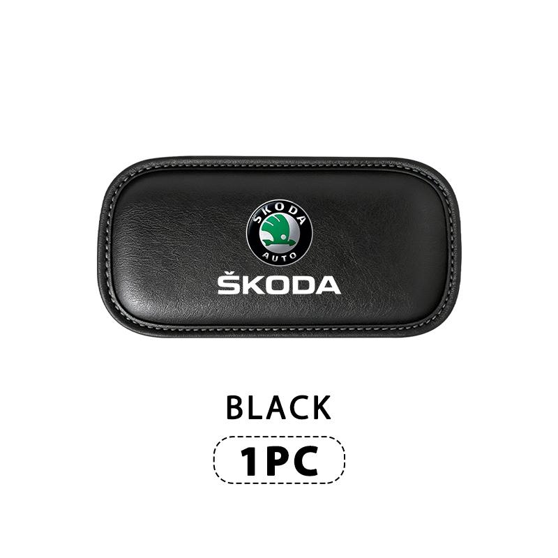 SSOE5 For Skoda Leather Knee Pad Car Interior Pillow Protection Cushion Kodiaq Fabia Kamiq Karoq Octavia 2 3 Rapid Scala
