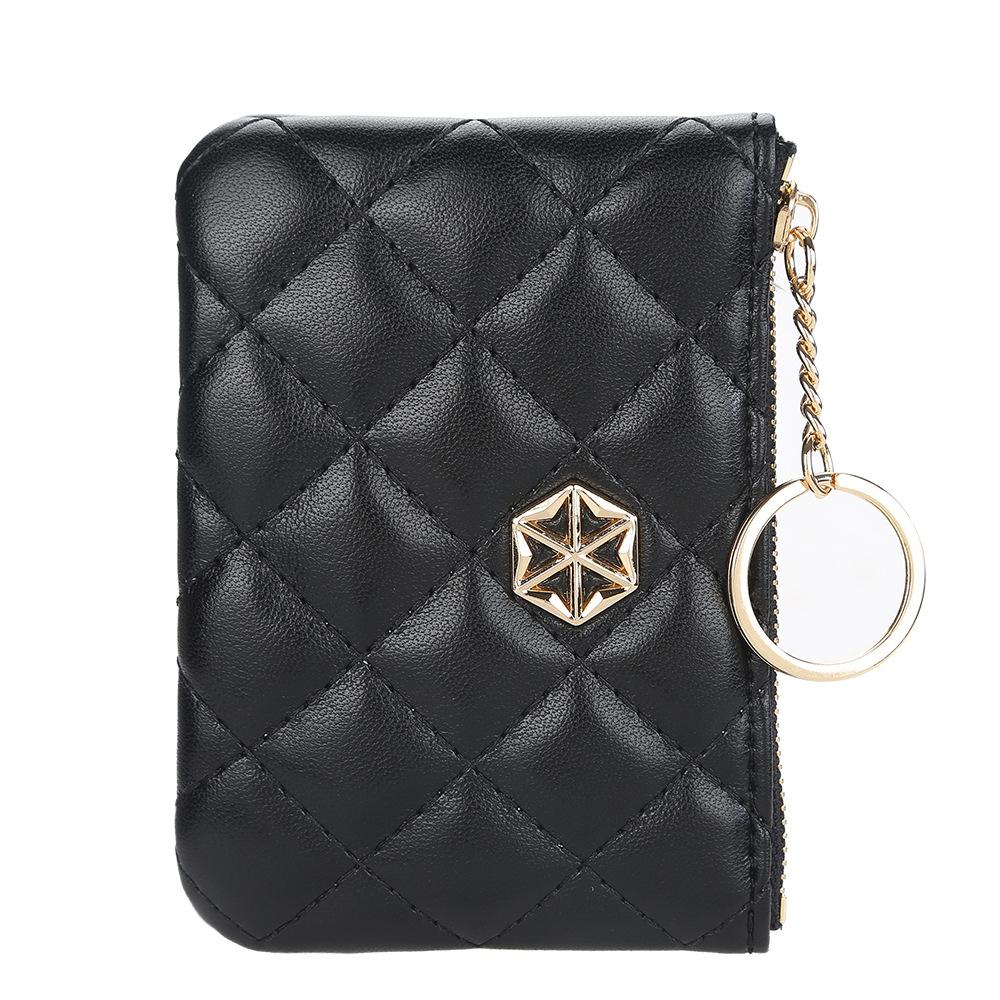 BOISEEN New Change Bag Women's Embossed Plaid Zipper Key Bag Fashionable Mini Wallet Card Bag Women