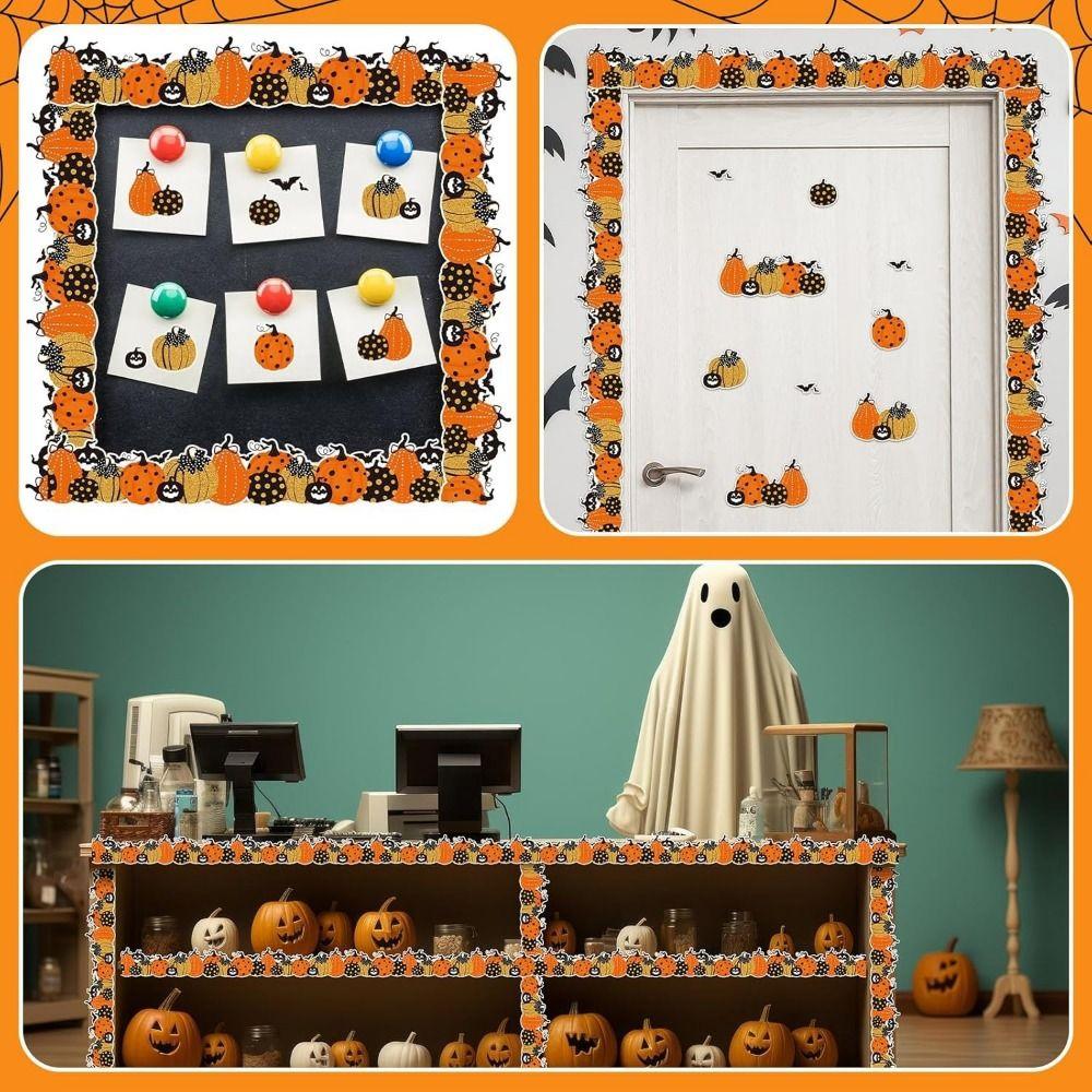 Cute Pumpkin Pumpkin Border Trim Cartoon Chalkboard Decorative Sticker Photo Frame Wall Decor
