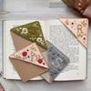 Creative Chinese Embroidery Bookmarks Elegant Felt Flower Personalized Hand Embroidered Corner Bookmark Stationery