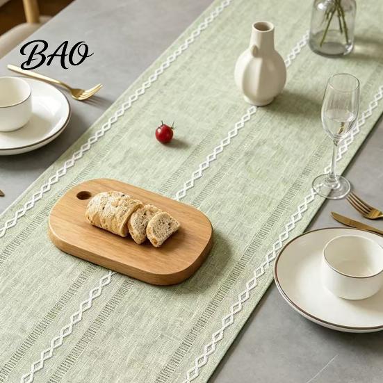 Modern Minimalist Table Runner Cotton Linen for Dining Table, Nordic Long Desk Kitchen Coffee Tea Natural Rustic Home Decor Moisture Absorbent