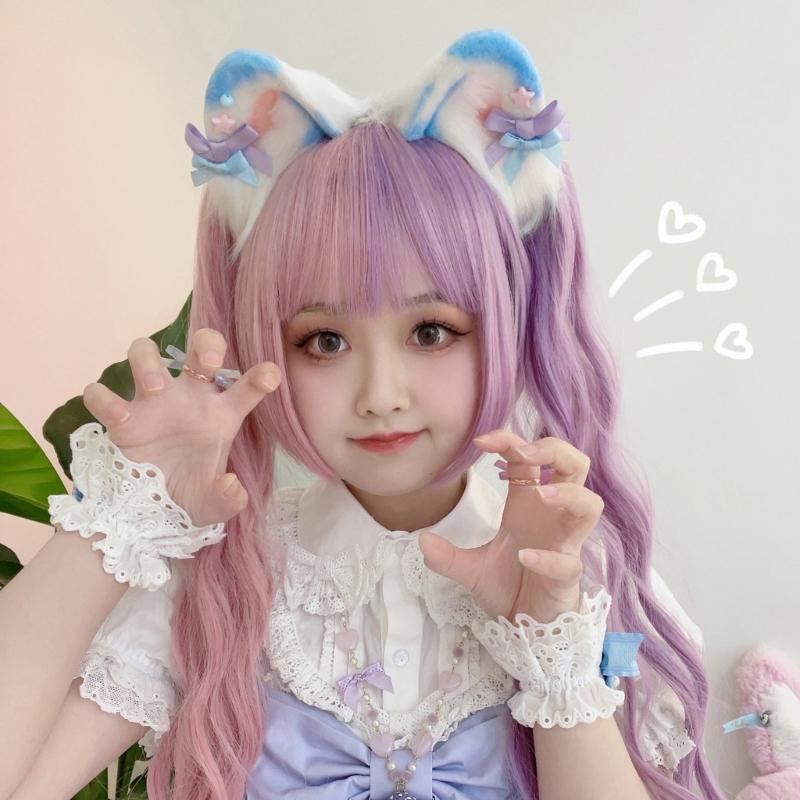 Cosplay Headpiece Beast Wolf Hair Hoop Cartoon Kitten Hair Styling for Halloween Headband Cartoon Kitten Animal Carnivals