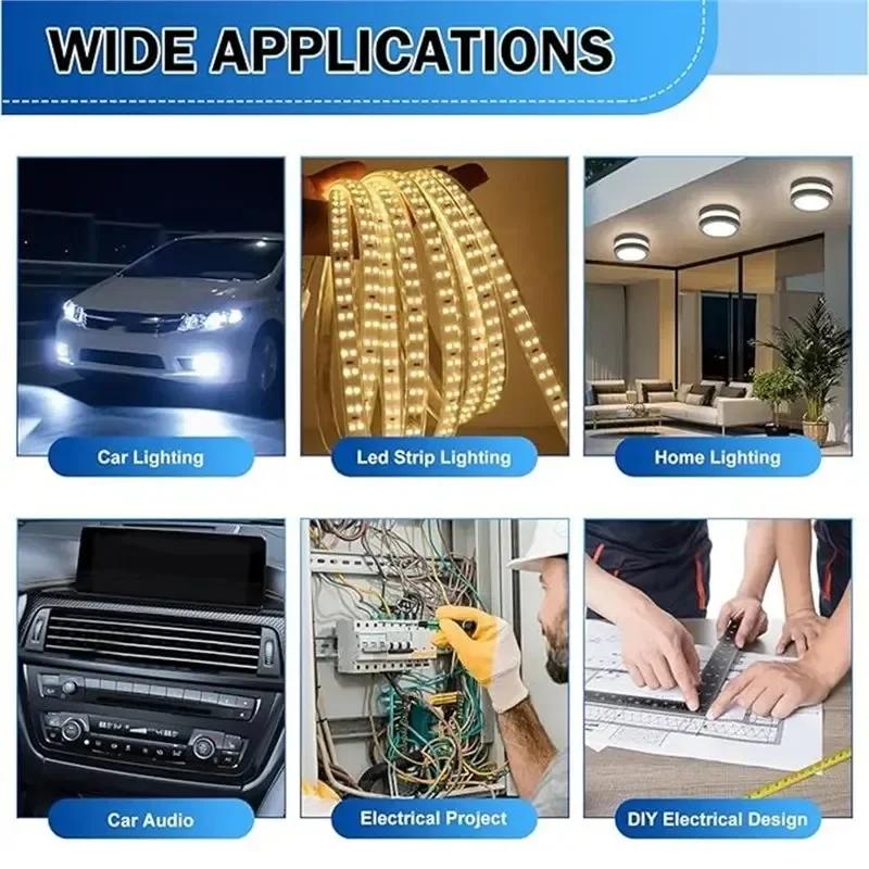 10/20Pcs T Type 1 Pin Low Voltage Wire Connector, Quick Solderless Wire Splice Connector, T Tap Wire Connectors, No Stripping