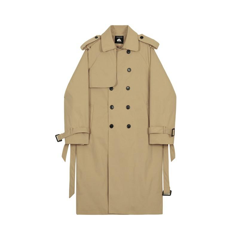 Men's Medium and Long Autumn Coat Korean Version Trendy Handsome Cloak Loose Coat