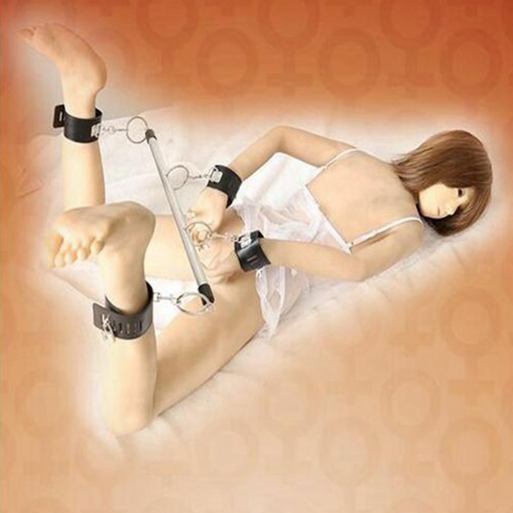 Lockable Bondage Hand+Leg Slave Spreader Bar Wrist Ankle Cuffs Restraints Toy