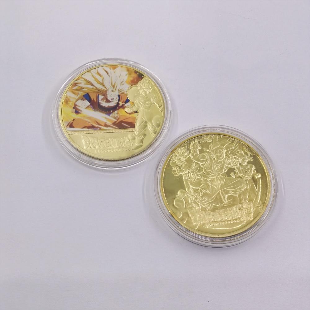 Anime Z Gold Plated Gold Coin Son Goku Vegeta Coins Kids Classic Anime Peripherals Collection Toy Souvenir