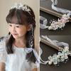 Women Flower Hairband Adjustable Faux Pearl Anti-slip Princess Style Fairy Girls Flower Children Wreath Photo Prop Bridal Wedding Headband Flower