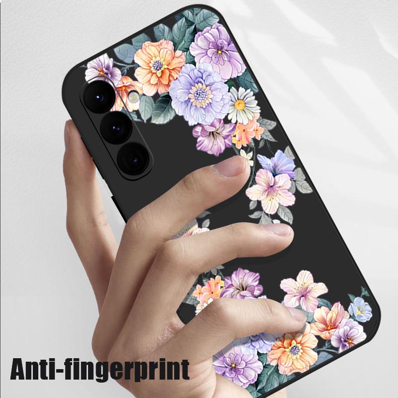 Для Samsung S25 Ultra S24 FE S23 S22 A36 A16 A55 A15 A35 A06 S26 A25 A05S A54 A26 A56 A17 Чехол Ремешок Цветочный принт Мягкий ударопрочный Матовый чехол для телефона