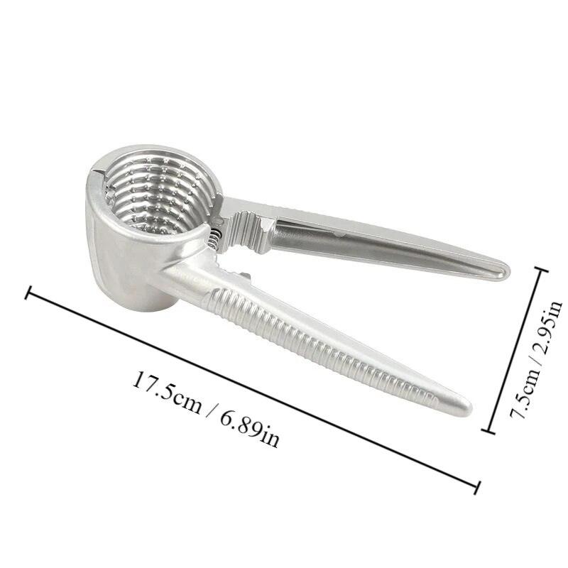 1pc Silvery Metal Multi Functional Walnut Clip Household Nut Shelling Tools Suitable for Walnuts Chestnuts and Hazelnut