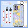 Lanyard Protective Phone Case For Nokia G42 5G Wristband Ring Kickstand Anti-dust Oil Painting Back Cover Wrist Strap