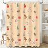 Рождественская шторка для душа с дизайном пряничного человечка, подходящая для декора ванной комнаты, водонепроницаемый тканевый материал, доступна в